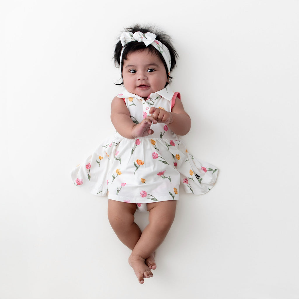 Polo Bodysuit Dress in Tulip