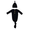 Knotted Day Gown with Hat Set in Midnight