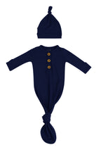 Knotted Day Gown with Hat Set in Navy