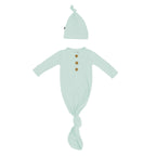 Knotted Day Gown with Hat Set in Sage