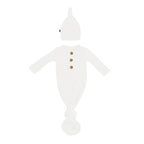 Ribbed Knotted Day Gown with Hat Set in Cloud