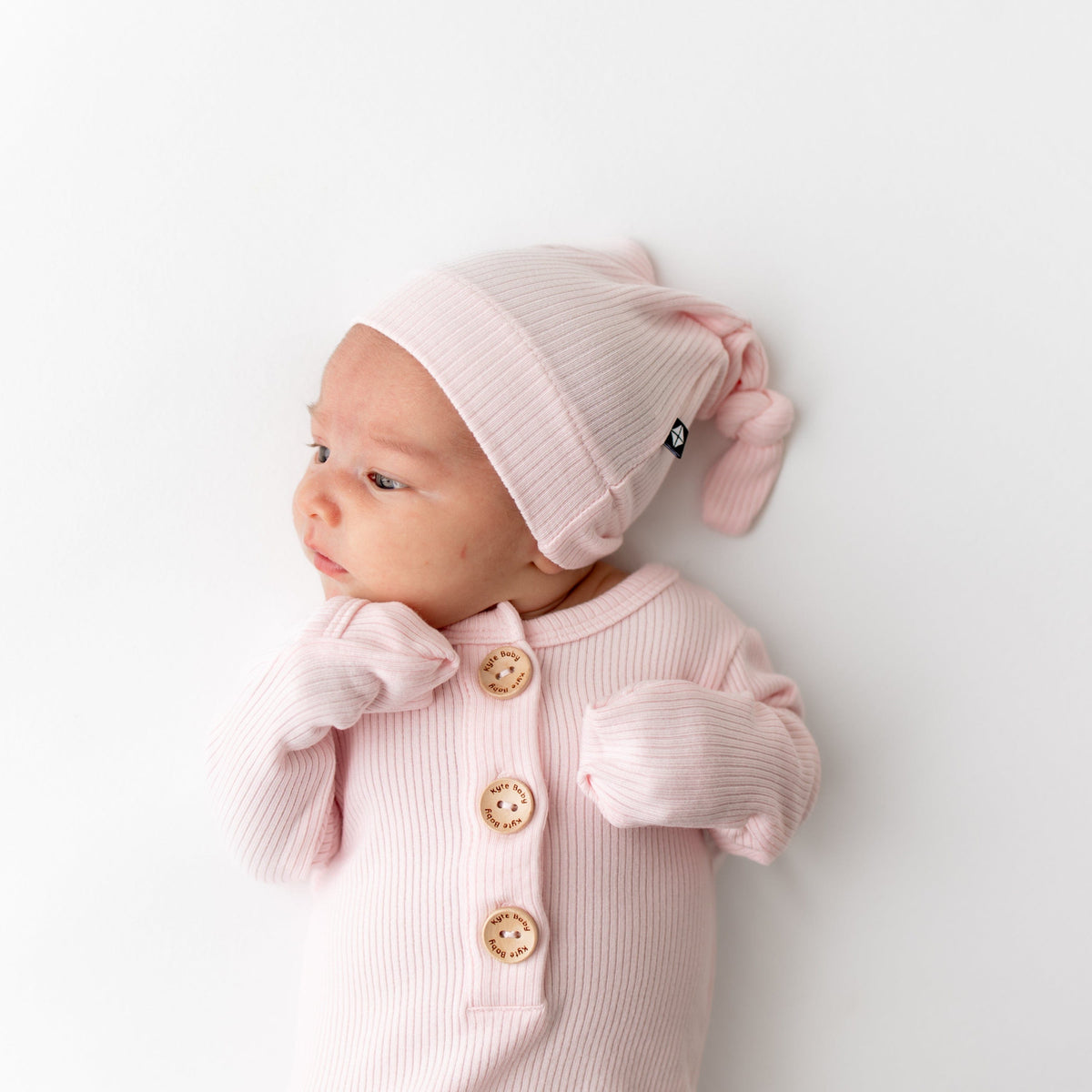 Ribbed Knotted Day Gown with Hat Set in Sakura