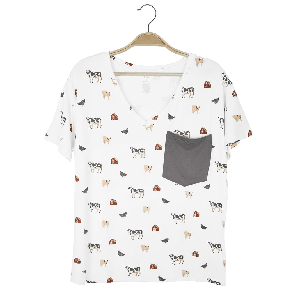 Women's Oversized V-Neck Tee in Farm