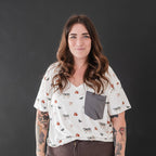 Women's Oversized V-Neck Tee in Farm