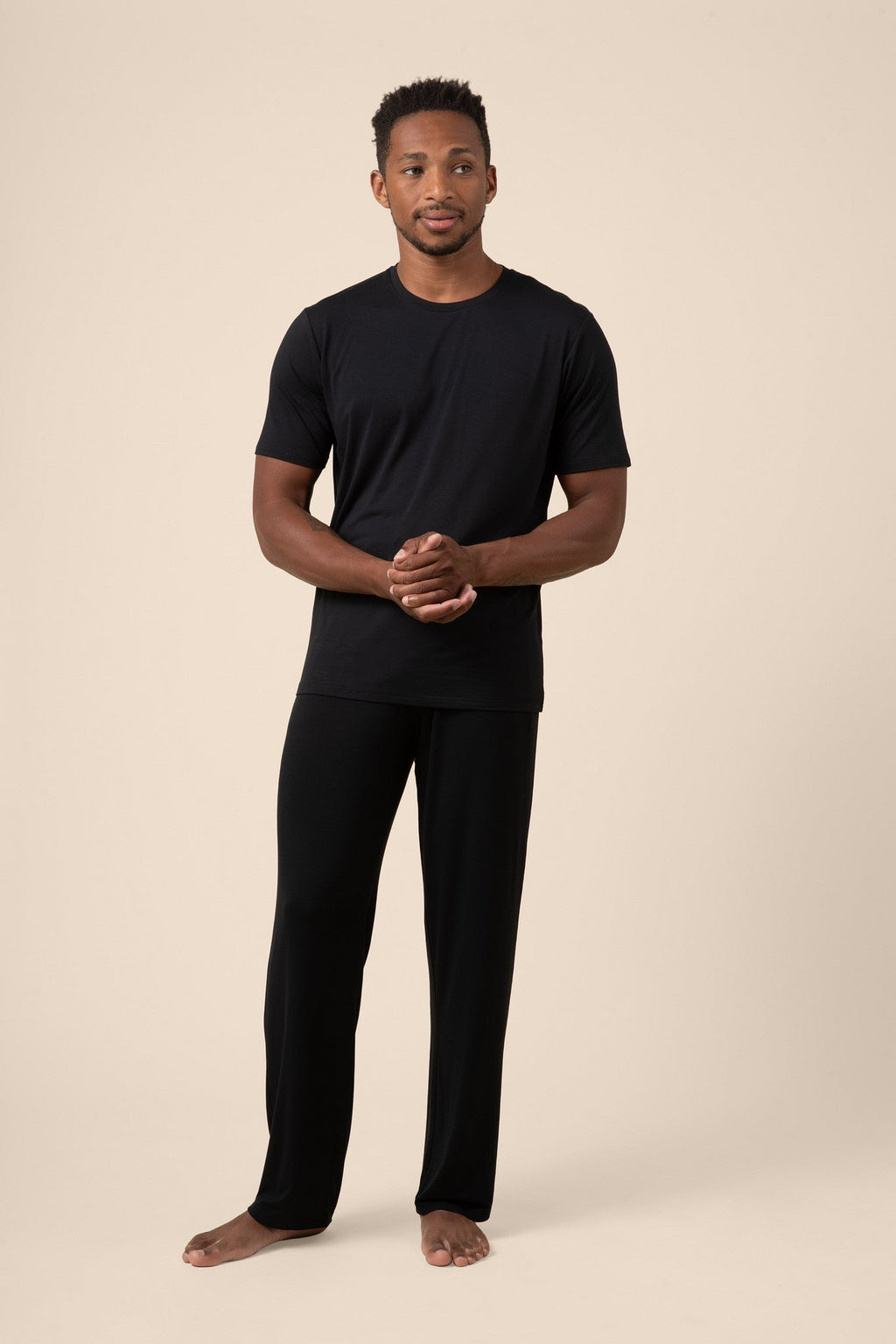Men's Short Sleeve & Pant PJ Set in Midnight